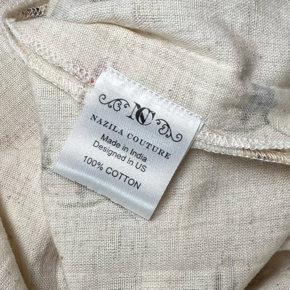 Nazila Couture Floral Patchwork Tunic Dress Size Medium 100% Cotton - Picture 8 of 9